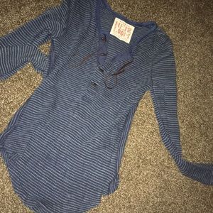 Blue Free People Long Sleeve